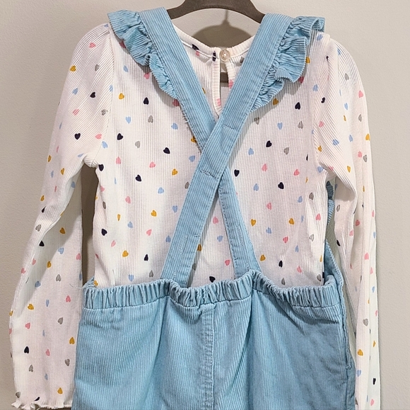 Light blue ruffled overalls set by Little Me, size 4T - Picture 5 of 7